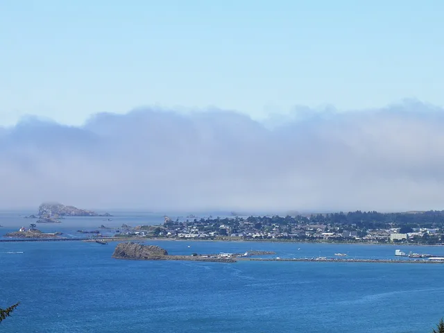 View of the city of Crescent City, CA