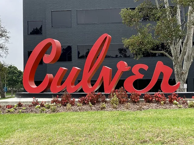 Culver City sign at Culver Pointe office building in Fox Hills, Culver City, California, designed based on marquee of Culver Theater (now Kirk Douglas Theater) in downtown Culver...