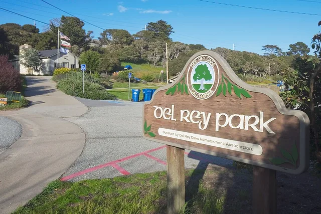 Del Rey Park with the Old Town Hall, Del Rey Oaks, California