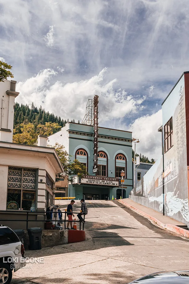 California Theater as viewed from the Amtrak station parking lot