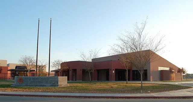 Huron Middle School. Do these coordinates look right for NAD83? If not, please update them. About this image: Was captured using film or digital camera equipment. May lack artisti...
