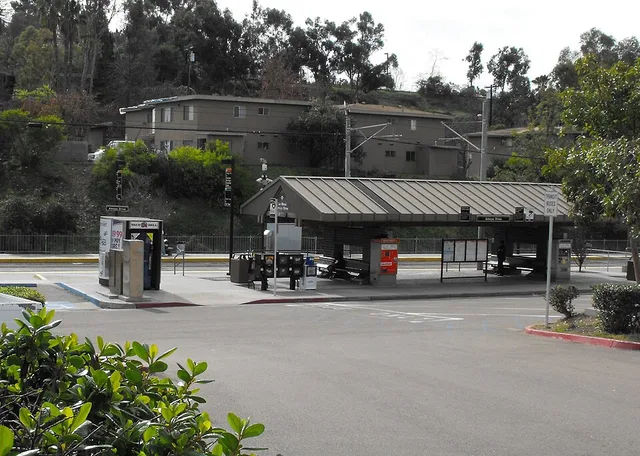 San Diego Trolley: Amaya Dr Trolley Station, La Mesa, California, USA.