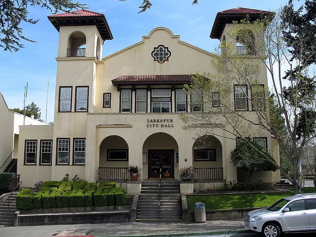 Larkspur City Hall — 400 Magnolia Ave., Larkspur , Marin County, California. Contributing property of the Larkspur Downtown Historic District , and on the National Register of His...