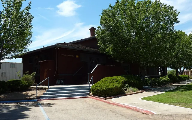 Orange Cove Santa Fe Railway Depot , Orange Cove, California , USA.