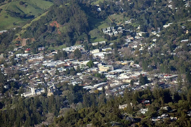 San Anselmo viewed from the east summit of Mount Tamalpais in February 2026