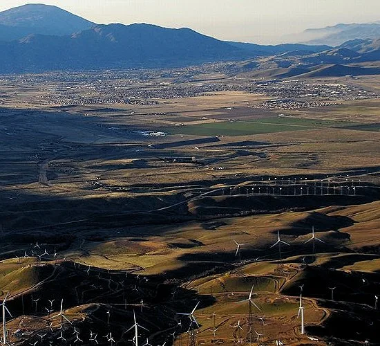 Aerial: Portion of Tehachapi wind farms