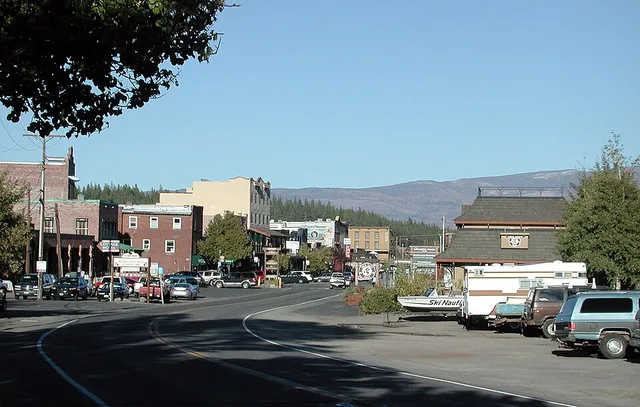 Donner Pass Road in downtown Truckee , Northern California.