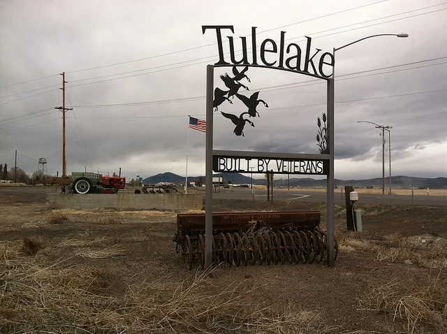 Welcome sign south entrance off highway 139 north bound ,tulelake California