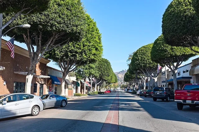 Greenleaf street in "downtown" Whittier, California (USA)