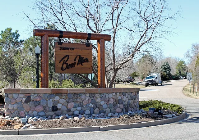 The town of Bow Mar, Colorado. This sign is located on South Sheridan Boulevard, about a block south of West Quincy Avenue.
