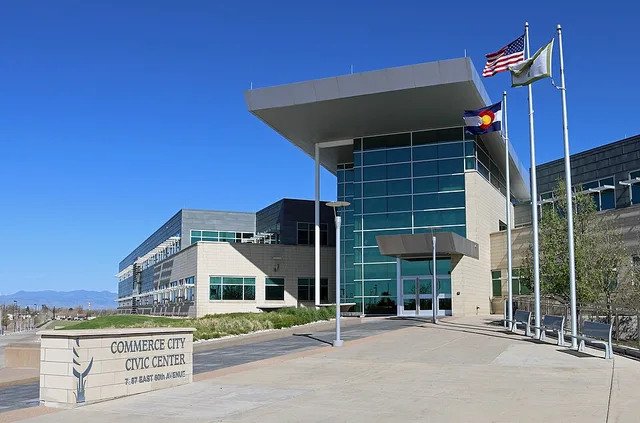 The Commerce City Civic Center, located at 7887 East 60th Avenue in Commerce City, Colorado .