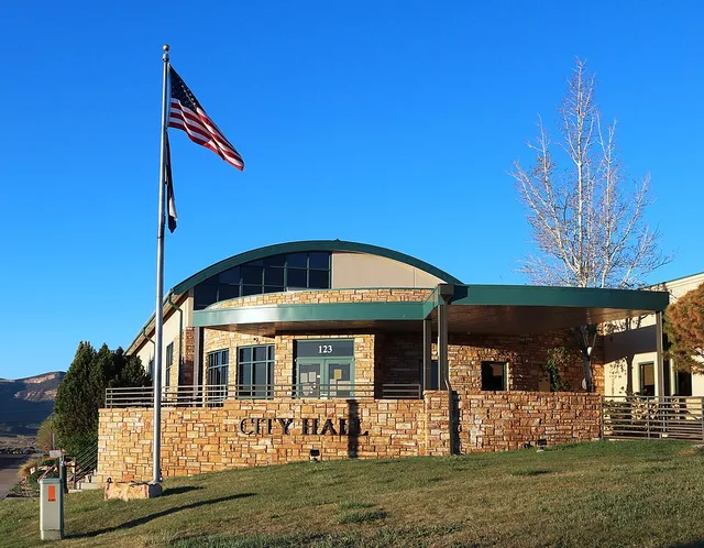 The Cortez, Colorado City Hall, located at 123 East Roger Smith Avenue in Cortez, Colorado, 81321.