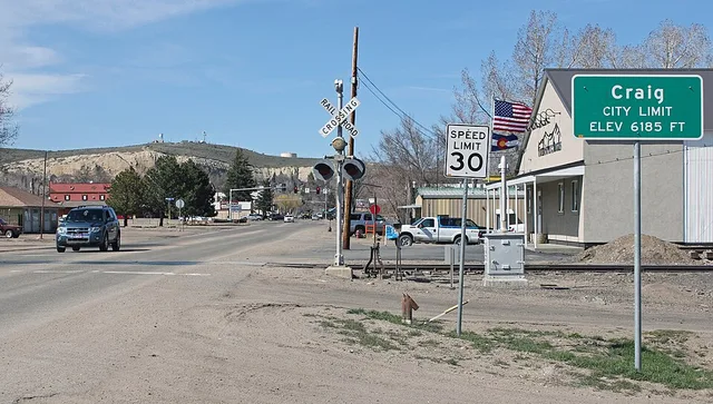The town of Craig, Colorado. The view is to the north, on South Ranney Street.