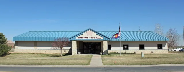 The town hall of Firestone, Colorado, located at 151 Grant Avenue.