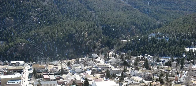 Buildings in Georgetown , Colorado , United States included in the Georgetown-Silver Plume Historic District , a National Historic Landmark . Picture taken looking southward from...