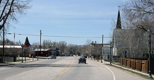 A view of Hayden, Colorado, along the town's main street, U.S. Route 40, or Jefferson Avenue.