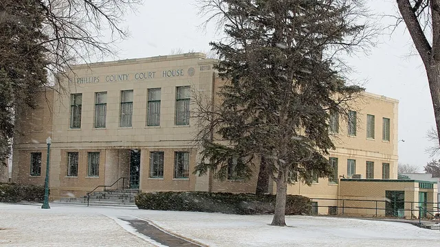 The Phillips County (Colorado) Courthouse, located at 221 Interocean Avenue in Holyoke, Colorado. The property is listed on the National Register of Historic Places.