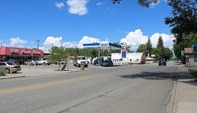 A view of part of Ignacio, Colorado . The view is to the north along Goddard Avenue, Ignacio's main street.