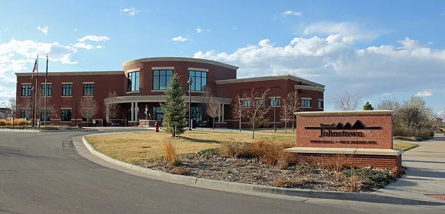 The Johnstown, Colorado Town Hall, located at 450 South Parish Avenue, Johnstown, Colorado.
