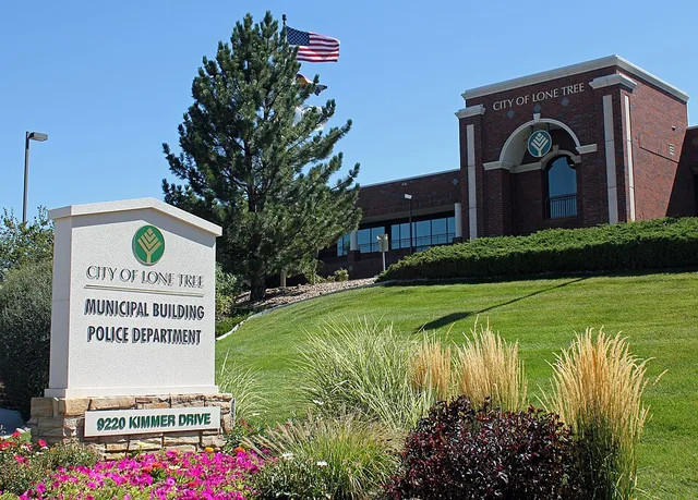 The Lone Tree, Colorado Municipal Building (City Hall), located at 9220 Kimmer Drive in Lone Tree, Colorado.