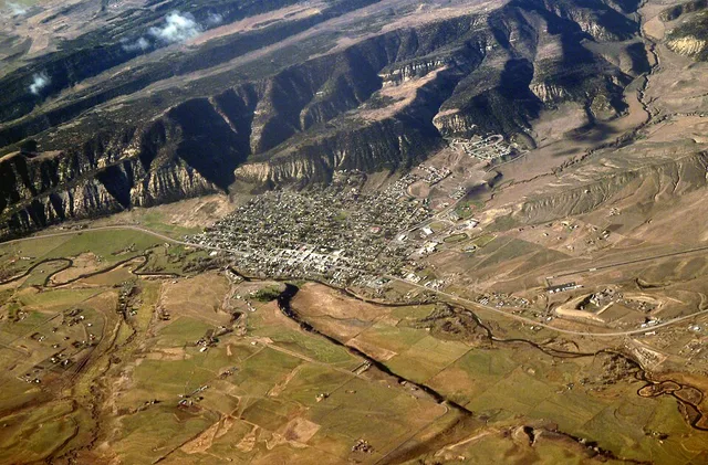 Aerial photograph of Meeker, Colorado , USA.