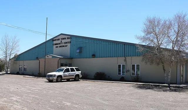 The Sanford Town Hall and Community Center, located at 390 Greenleaf Street in Sanford, Colorado .