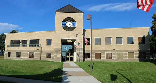 The Sheridan City Hall, located at 4101 South Federal Boulevard in Sheridan, Colorado.