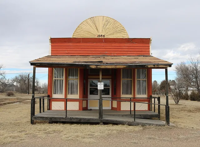 An old building in Vilas, Colorado . The story goes that this building, originally a saloon, was built in Boston, a town in Baca County founded in 1885 that no longer exists. The...