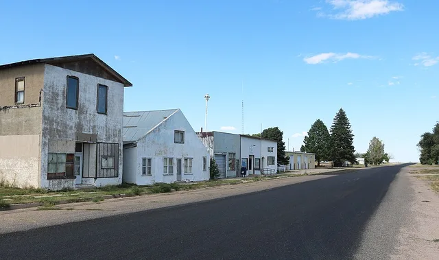 1st Avenue in Vona, Colorado , the town's main street. The street is also signed as Kit Carson County Road 23.
