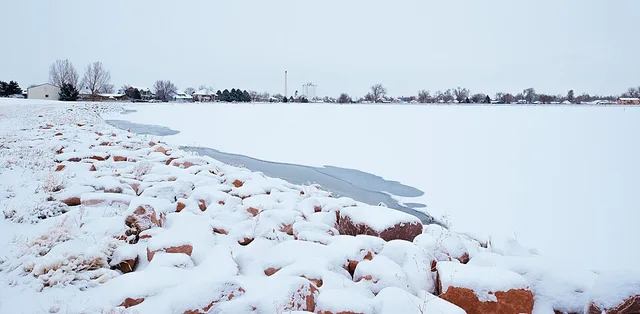 Windsor skyline from Lake Windsor in winter