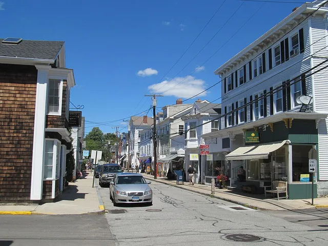 Water Street commercial district in Stonington Borough, Connecticut