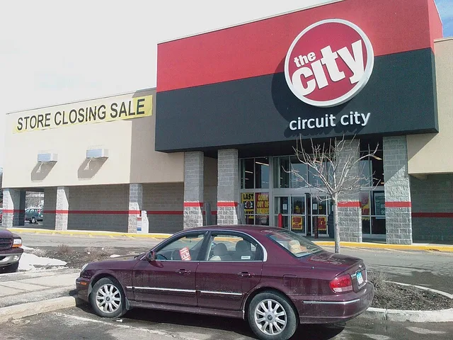 Circuit City "The City" signage, going out of business sale, Torrington, CT