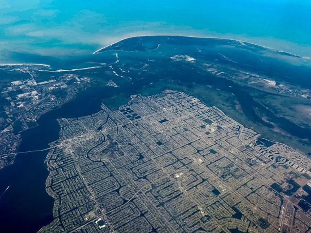 City of Cape Coral, Florida from the air.
