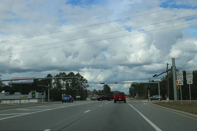 Looking northerly at the intersection of State Routes 20 and 79 in Ebro, Florida