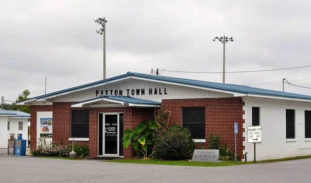 The town hall of Paxton, Florida.