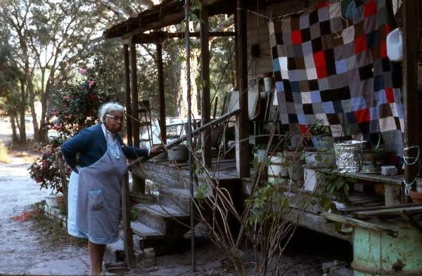 Local call number: FS852038 Title: Quiltmaker Ruth Rowe at her house: Pomona Park, Florida Date: January 9, 1985 Photographer: http://floridamemory.com/solr-search/results/?q=coll...