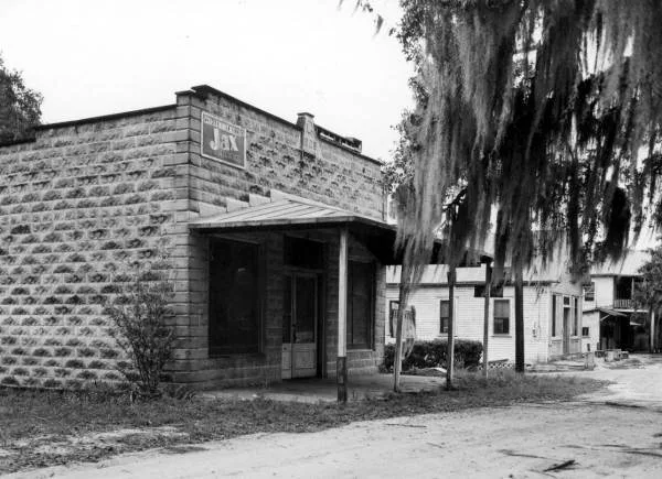 Brick building along commercial strip - Welaka, Florida
