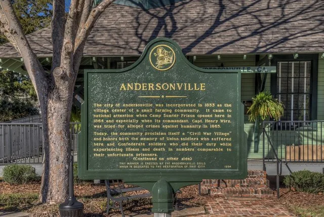 Andersonville The city of Andersonville was incorporated in 1853 as the village center of a small farming community. It came to national attention when Camp Sumter Prison opened h...