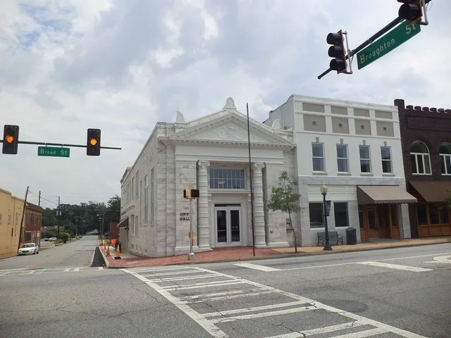 Bainbridge City Hall, Bainbridge, Decatur County, Georgia. The building that houses City Hall is a historic district contributing property of the Bainbridge Commercial Historic Di...