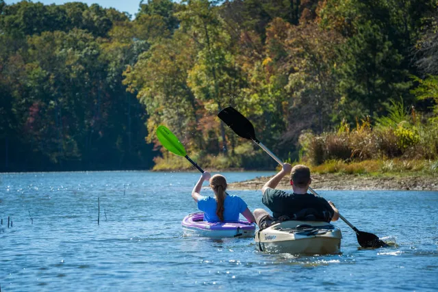 Kayakers at Hickory Log Creek Reservoir, Canton, Ga