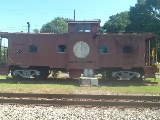 The caboose in Daisy, Georgia, which commemorates the importance of the railroad to Daisy's history.