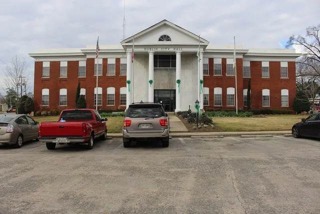 Dublin City Hall, Dublin, Laurens County, Georgia. St. Patrick's Day 2018