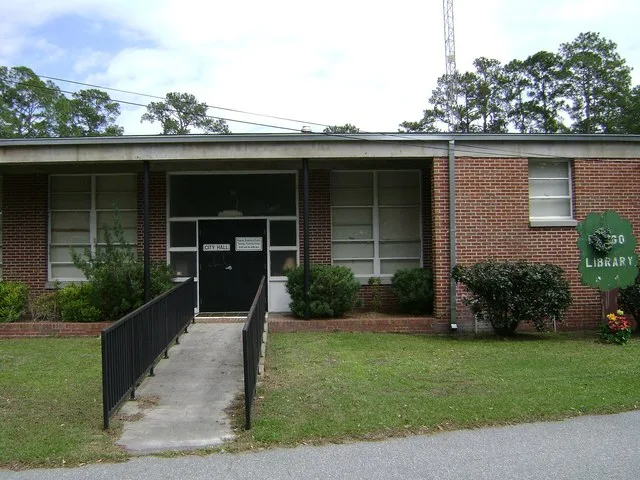 Fargo City Hall and Fargo Library on City Hall Drive in Fargo, Clinch County, Georgia