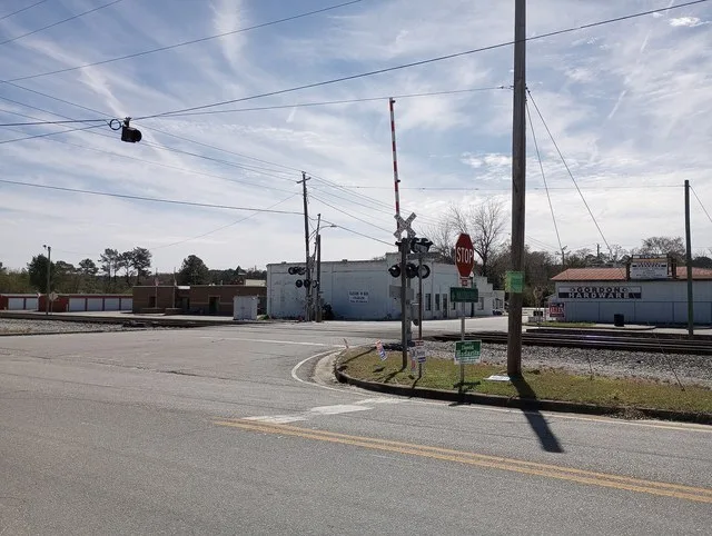 A photograph of Main Street in Gordon, GA. Taken March 11, 2024.