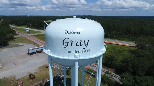 Water Tower is near downtown Gray, Ga