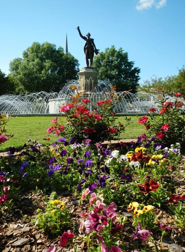 This is a photograph of the courthouse square in LaGrange, Georgia.