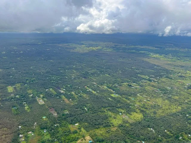 View of Hawaiian Acres from the helicopter.