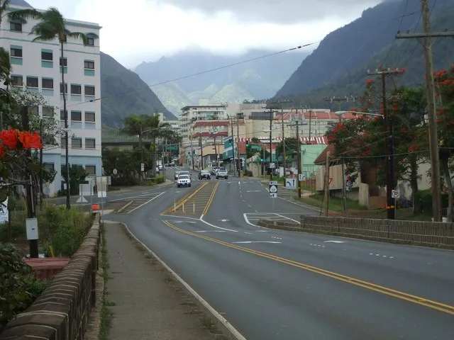Wailuku, looking from on the Wai'ale Drive Bridge.