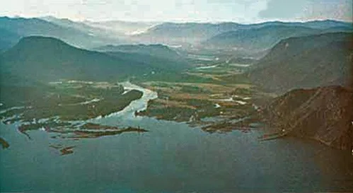 Mouth of the Clark Fork River on Lake Pend Oreille in northern Idaho, USA