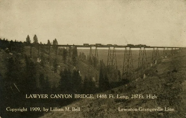 Lawyer Canyon Bridge, 1909 - Camas Prairie Railroad, Idaho